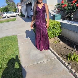 Long purple prom dress